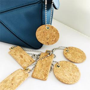 Slim Soft Wood Keyrings Sustainable Cork Keychain Thin Models Customized logo for Promotional Gifts