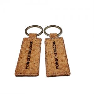 Various Shape Soft Wood Keyrings Sustainable Cork Keychains Slim Models Customized logo for Promotion