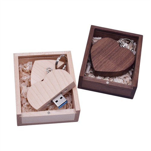 Custom USB Flash Drive Heart Model Bamboo USB or Wooden USB Stick Custom logo for Promotion Gifts 