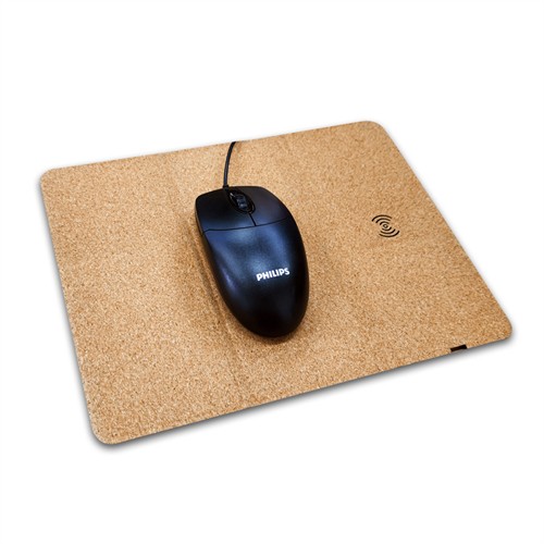 Ecofriendly Foldable Wireless Charging Station Cork Wireless Charger Soft Wood Mousepad Customized logo for Promotional Gifts